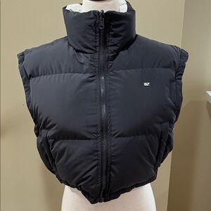 Crying Center Reversible Puffer Cropped Vest Size S EUC